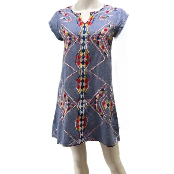 green emerald velvet dress Women's Short Sleeve Aztec T-Shirt Dress Xs